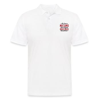 Mécano Papa Cadeau Drôle Fête Des Pères Garagiste - Polo Homme - blanc - Devant - Kai (181cm)
