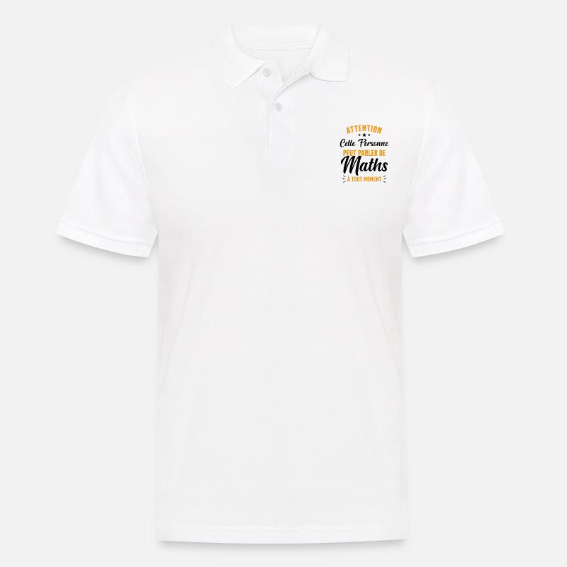 Prof de Maths Mathématique Cadeau Mathématicien - Polo Homme - blanc