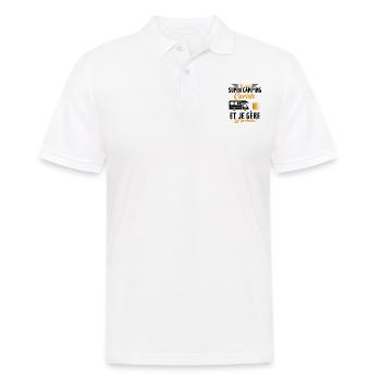Super Camping Cariste et Je Gère la Pression - Polo Homme - blanc - Devant - Kai (181cm)