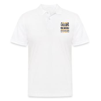 Lillois je ferme pas ma gueule cadeau Lille humour - Polo Homme - blanc - Devant - Kai (181cm)