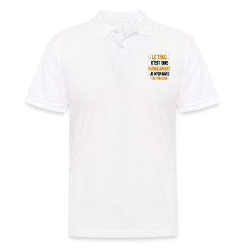 Le Truc C'est Que Je M'en Bats Les Couilles - Polo Homme - blanc - Devant - Kai (181cm)
