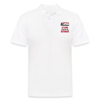 Agriculteur Heureux le lundi S'appelle un Retraité - Polo Homme - blanc - Devant - Kai (181cm)