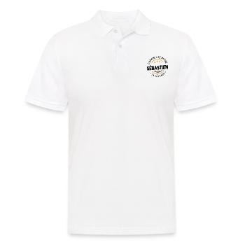 Sébastien L'Homme LeMythe La Légende Cadeau Humour - Polo Homme - blanc - Devant - Kai (181cm)