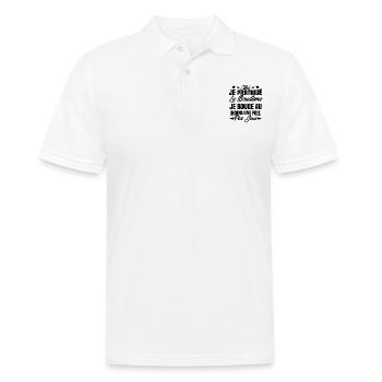 je boude au moins une fois par jour - Polo Homme - blanc - Devant - Kai (181cm)