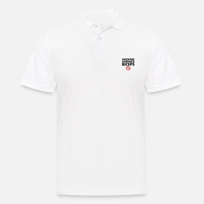 Smoking shrinks the biceps - Männer Poloshirt - Weiß