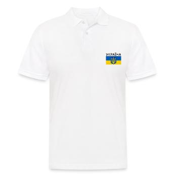 Ukraine - Männer Poloshirt - Weiß - Vorne - Kai (181cm)