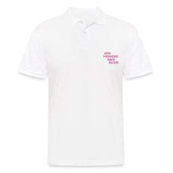 kein millimeter nach rechts - Männer Poloshirt - Weiß - Vorne - Kai (181cm)