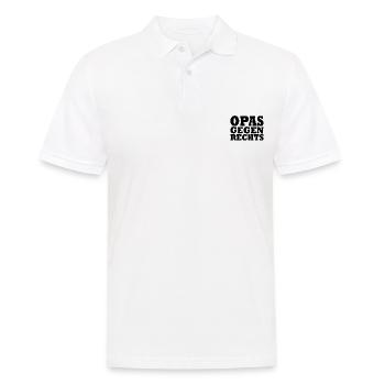 OPAS GEGEN RECHTS - Männer Poloshirt - Weiß - Vorne - Kai (181cm)