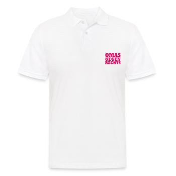 OMAS GEGEN RECHTS - Männer Poloshirt - Weiß - Vorne - Kai (181cm)