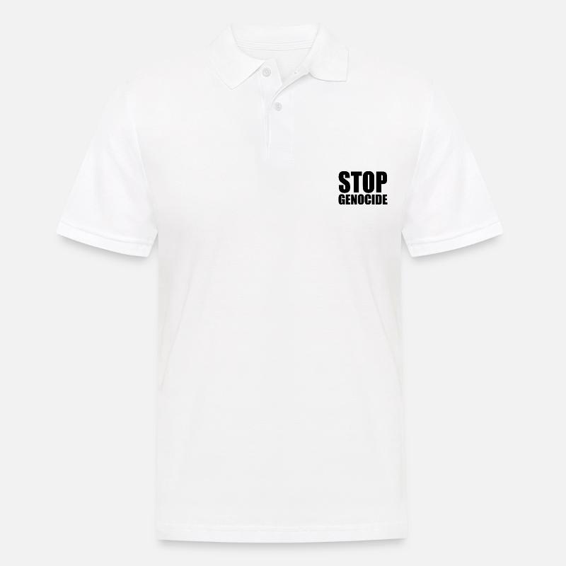 Stop genocide - Männer Poloshirt - Weiß