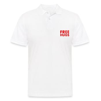 Free hugs - Polo Homme - blanc - Devant - Kai (181cm)