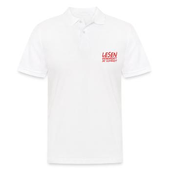Lesen gefährdet die Dummheit - Männer Poloshirt - Weiß - Vorne - Kai (181cm)