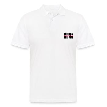 FREEDOM OVER FEAR - Männer Poloshirt - Weiß - Vorne - Kai (181cm)