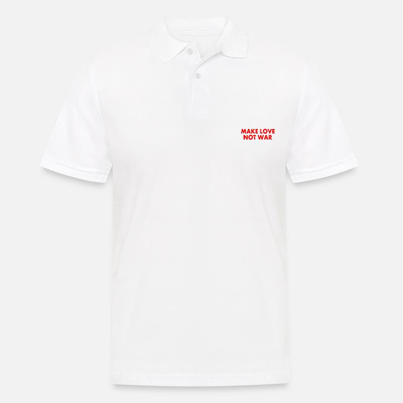 Make love not war - Männer Poloshirt - Weiß
