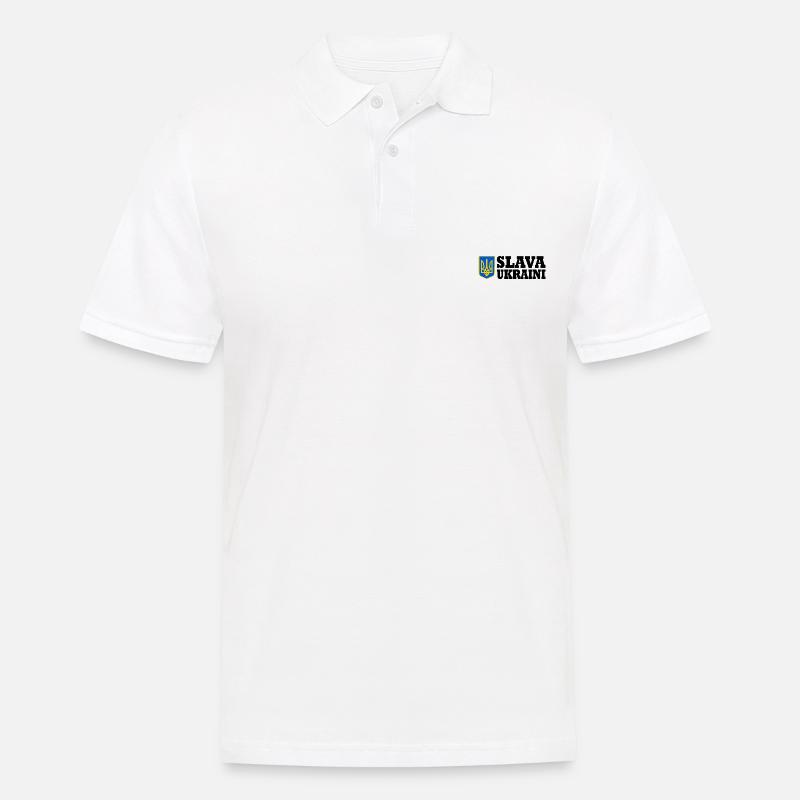 Slava ukraini - Männer Poloshirt - Weiß