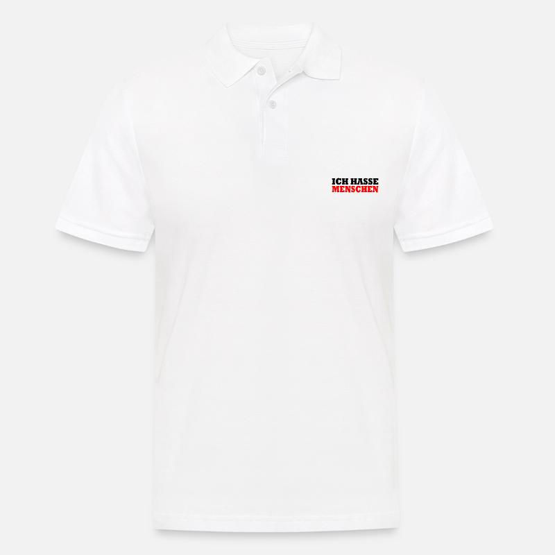 Ich hasse menschen - Männer Poloshirt - Weiß