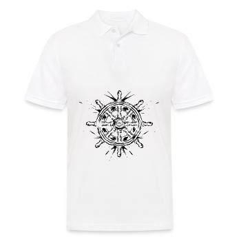 Steuerrad Boot Kapitän - Männer Poloshirt - Weiß - Vorne - Kai (181cm)