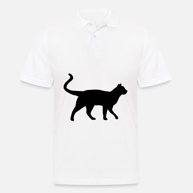 chat - Polo Homme - blanc