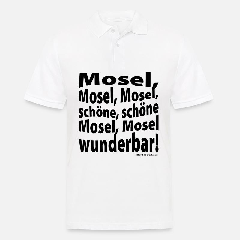 Schöne Mosel wunderbar - black Front - Männer Poloshirt - Weiß