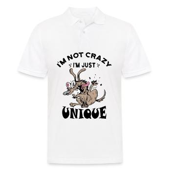 Ich bin nicht verrückt, ich bin nur einzigartig - Männer Poloshirt - Weiß - Vorne - Kai (181cm)