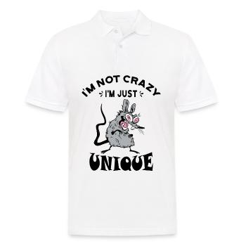 I'm not crazy I'm just unique, Weird Mouse - Männer Poloshirt - Weiß - Vorne - Kai (181cm)