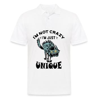 Ich bin nicht verrückt, ich bin nur einzigartig - Männer Poloshirt - Weiß - Vorne - Kai (181cm)