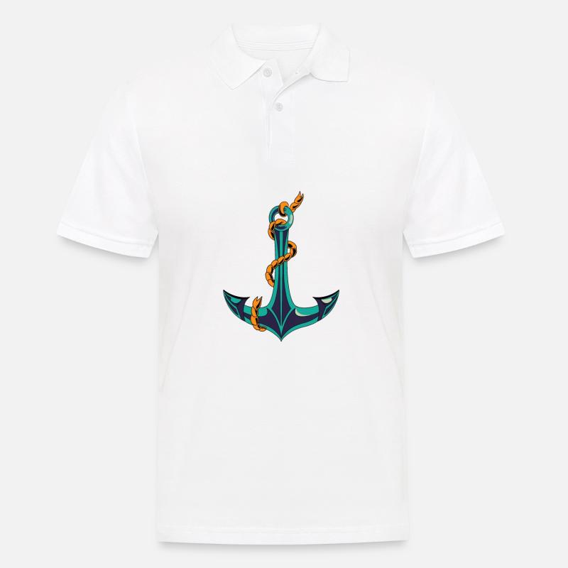 Anker mit Knoten - Männer Poloshirt - Weiß