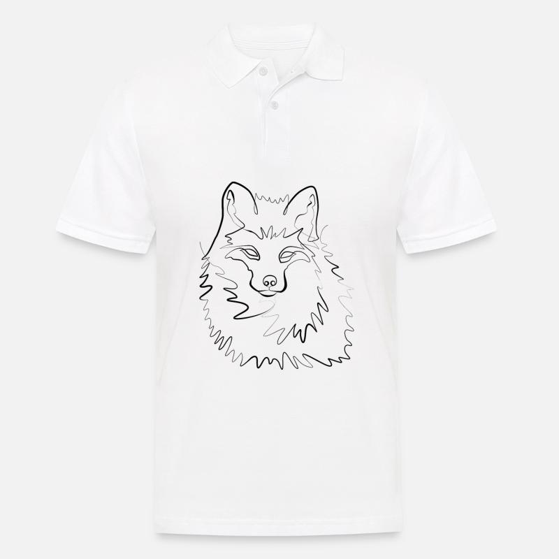 Fuchs intelligent - one line drawing - Männer Poloshirt - Weiß