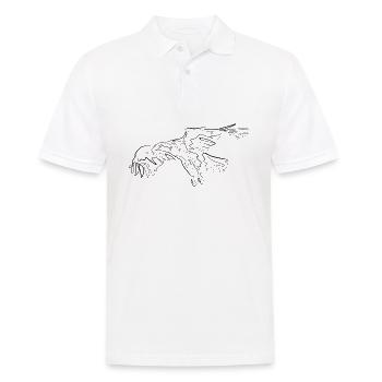 Adler Vogel - one line drawing - Men's Polo Shirt - white - Front - Kai (181cm)
