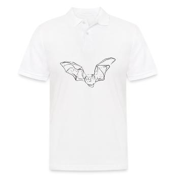 Bat - one line drawing - Men's Polo Shirt - white - Front - Kai (181cm)