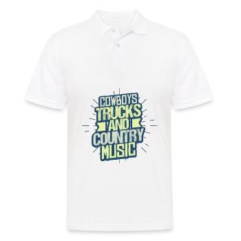 Camionneur de musique country - Polo Homme - blanc - Devant - Kai (181cm)