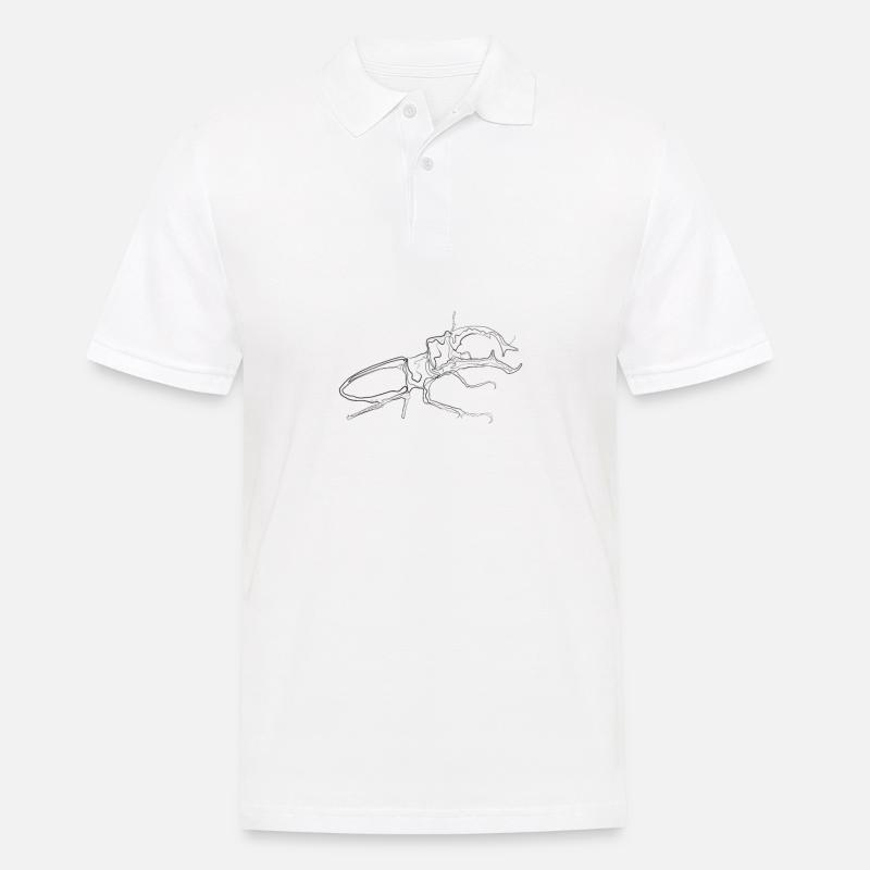 Hirschkäffer - one line drawing - Männer Poloshirt - Weiß