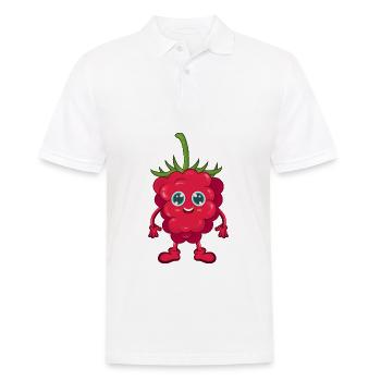 Himbeere - Männer Poloshirt - Weiß - Vorne - Kai (181cm)