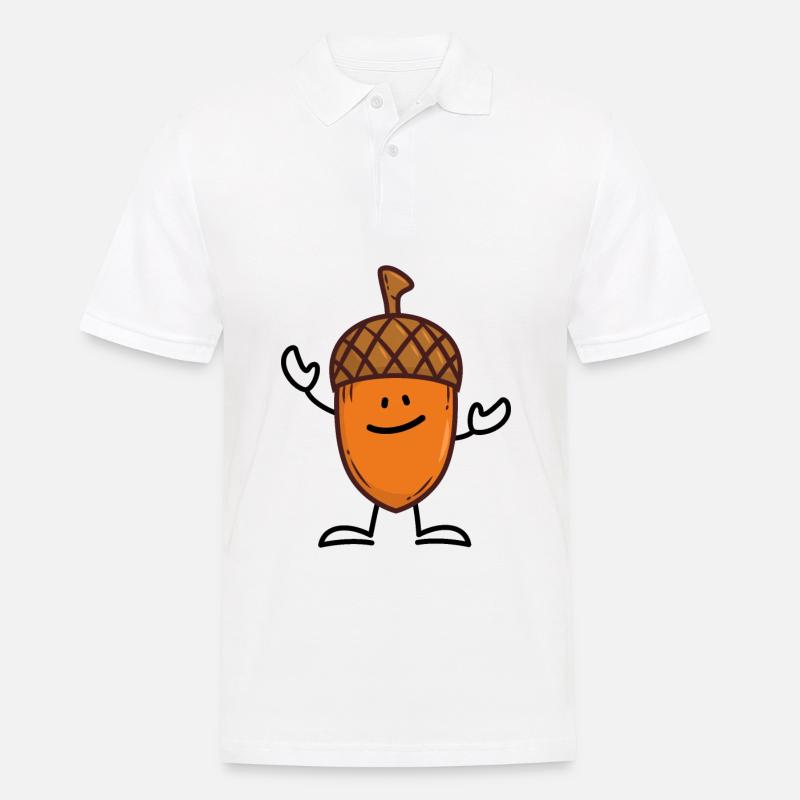 Eichel Herbst Eiche Baum - Männer Poloshirt - Weiß