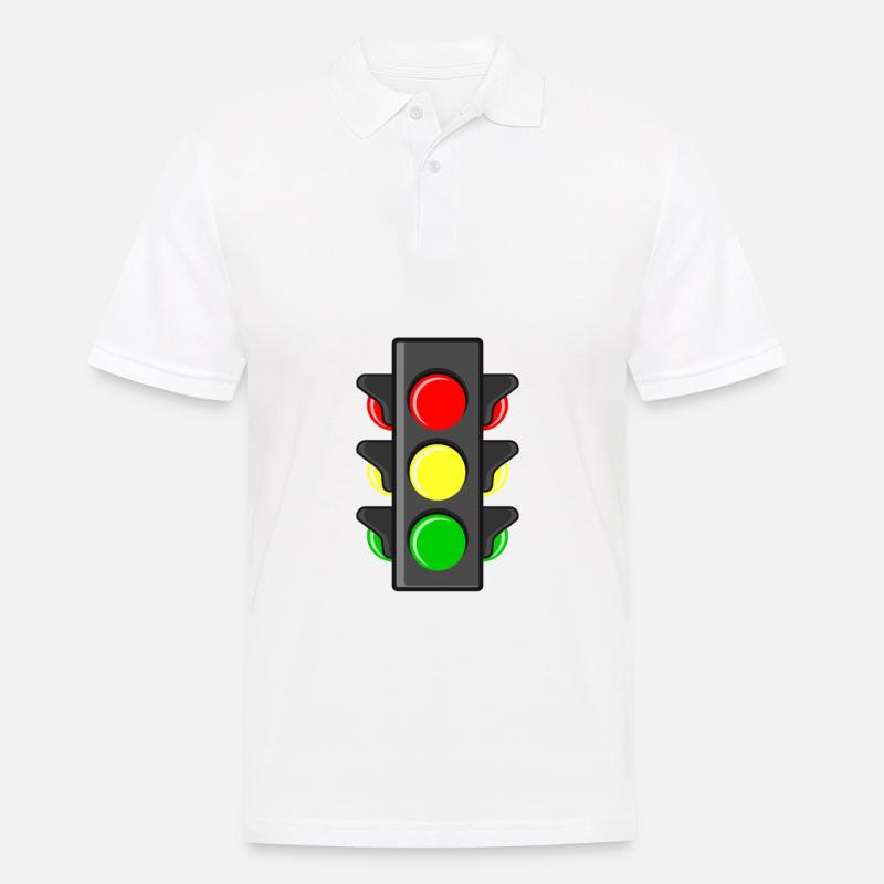 Feu de circulation permis de conduire école de conduite - Polo Homme - blanc