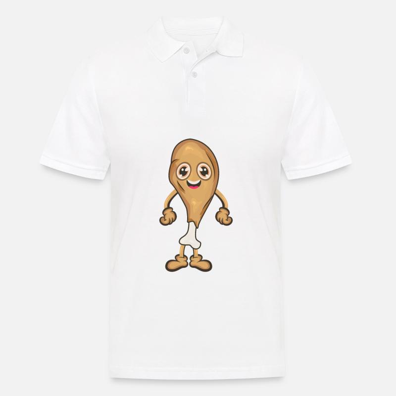 Hähnchen Keule Chicken Wing - Männer Poloshirt - Weiß