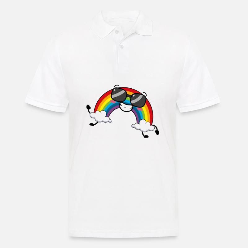 Regenbogen - Männer Poloshirt - Weiß