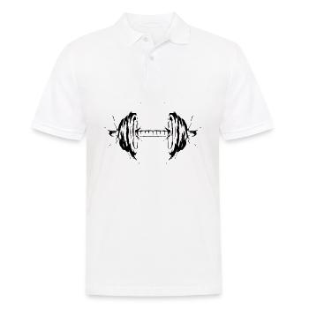 Hantel Fitness - Männer Poloshirt - Weiß - Vorne - Kai (181cm)