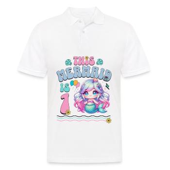 Mermaid 1st Birthday Girl Kids - Men's Polo Shirt - white - Front - Kai (181cm)