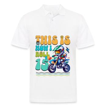15e anniversaire de motocross - Polo Homme - blanc - Devant - Kai (181cm)