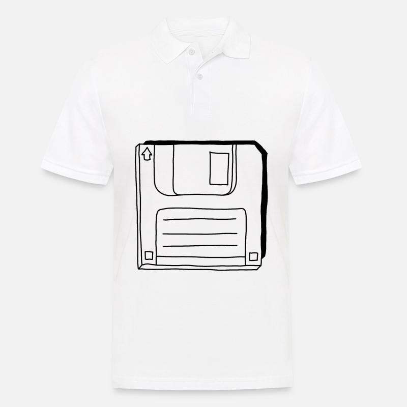 Diskette - Männer Poloshirt - Weiß