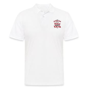 Je Peux Pas J'ai Bêtise Avec Tata - Polo Homme - blanc - Devant - Kai (181cm)