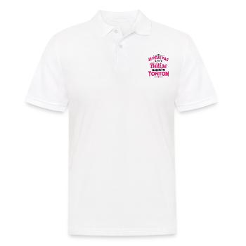 JE PEUX PAS J'AI BETISE AVEC TONTON - Polo Homme - blanc - Devant - Kai (181cm)