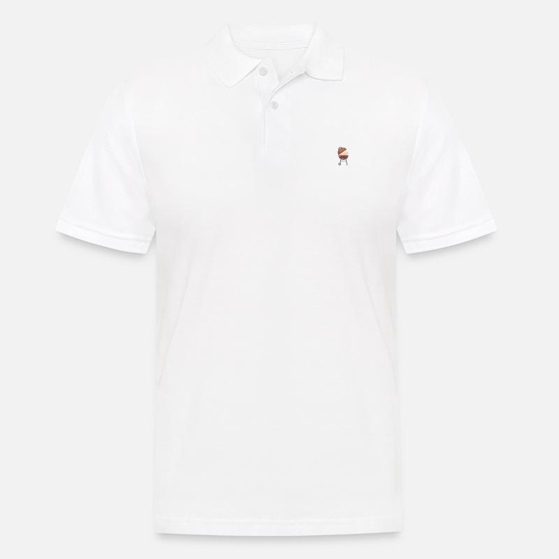 BBQ - Grill - Männer Poloshirt - Weiß