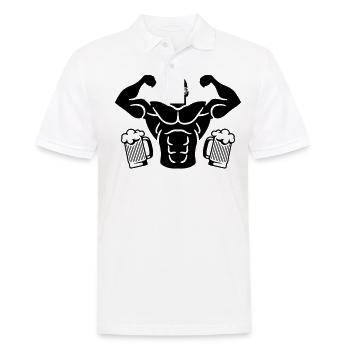 muskeln bier cool - Männer Poloshirt - Weiß - Vorne - Kai (181cm)
