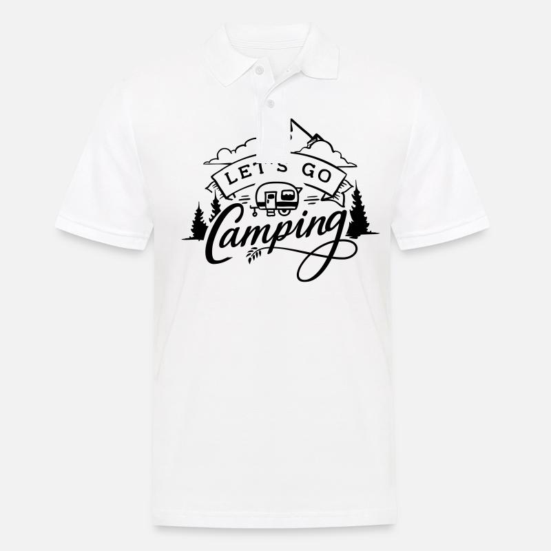 Let s go camping - Männer Poloshirt - Weiß