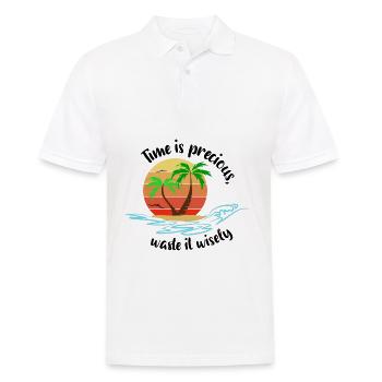 le temps est un précieux gaspillage, il est sagement - Polo Homme - blanc - Devant - Kai (181cm)