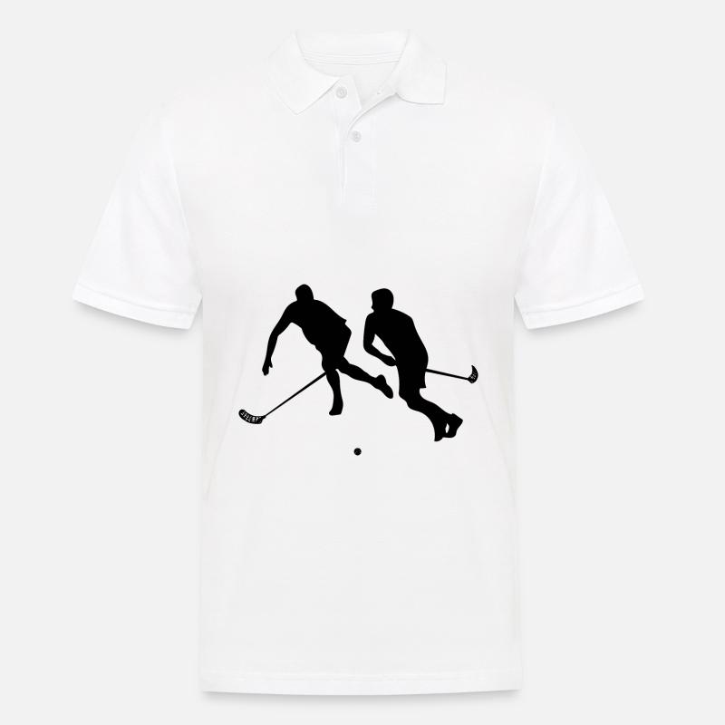 Floorball - Männer Poloshirt - Weiß