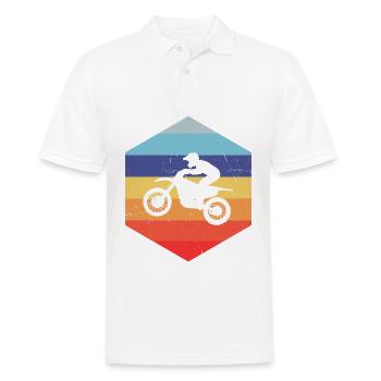 Herren Supermoto Motocross Dirt Bike Freestyle Mot - Männer Poloshirt - Weiß - Vorne - Kai (181cm)