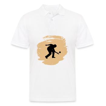 Boule Bocce joueur de pétanque - Polo Homme - blanc - Devant - Kai (181cm)
